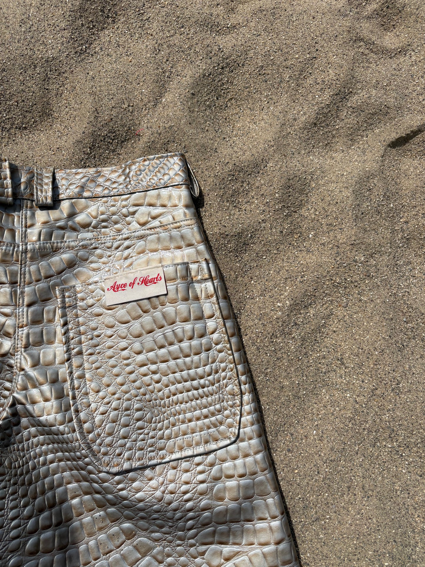 'GILDED SKIN' CROCODILE OVERSIZED SHORTS 1of1