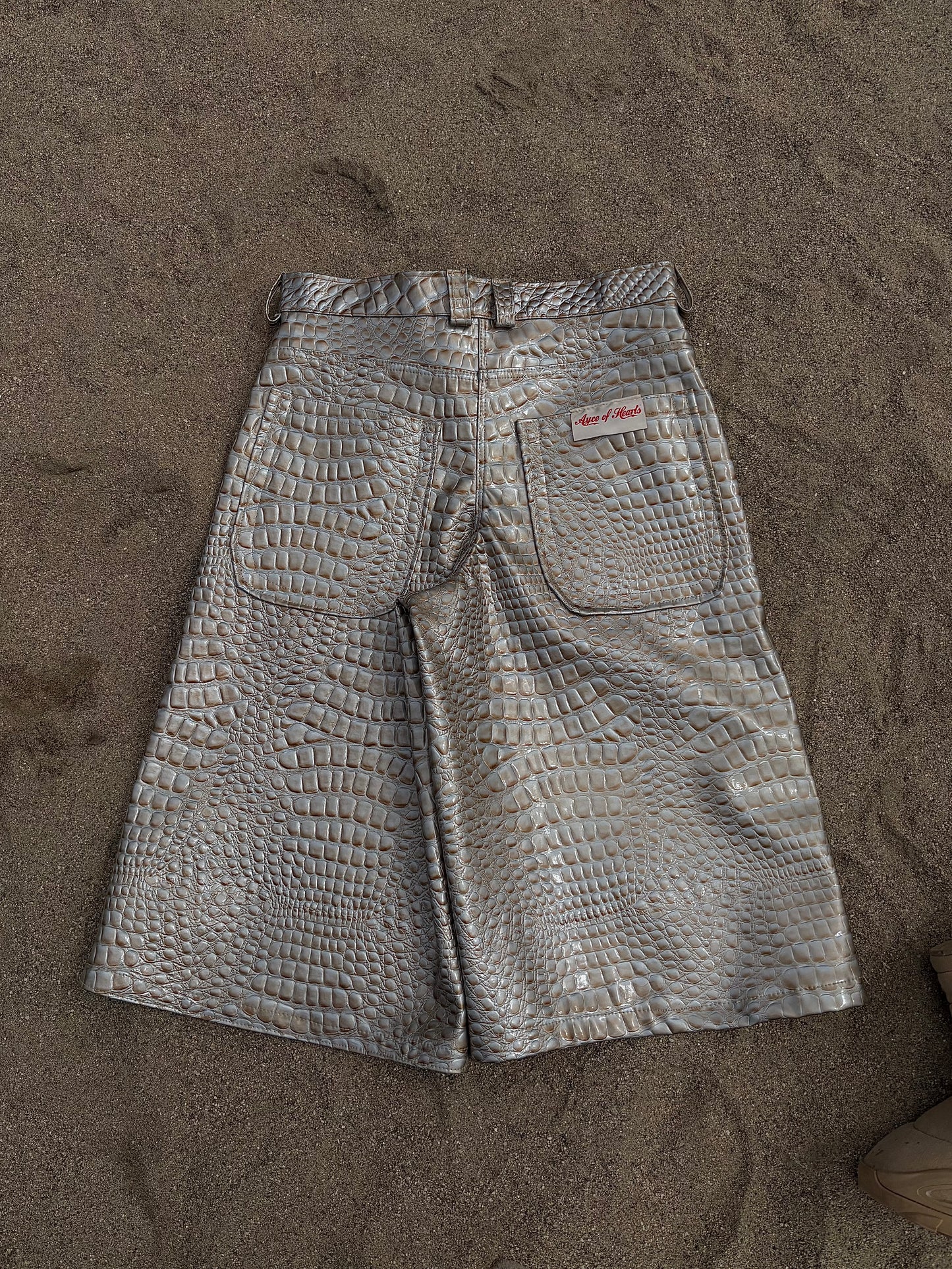 'GILDED SKIN' CROCODILE OVERSIZED SHORTS 1of1