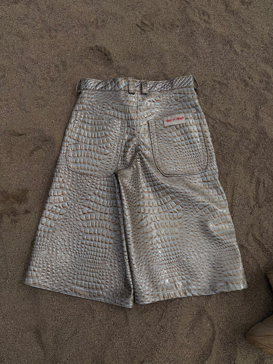 'GILDED SKIN' CROCODILE OVERSIZED SHORTS 1of1