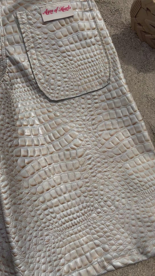 'GILDED SKIN' CROCODILE OVERSIZED SHORTS 1of1
